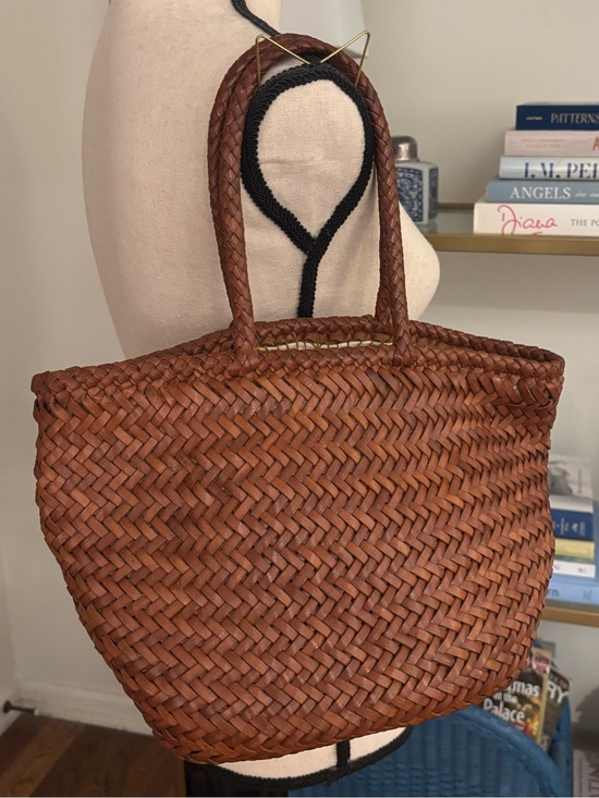 Dragon Diffusion Handbags - DRAGON DIFFUSION Woven Leather Tote Bag in Saddle Brown